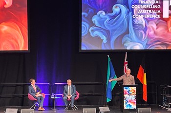 John Berrill introducing Bill Shorten at the Financial Counselling Australia conference - Adelaide - May 2025