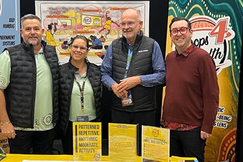 Norm and Matt (BW team) with Matt Nason and Faye Huggman from Hoops 4 Wealth - Financial Counselling Australia conference - Adelaide - May 2025