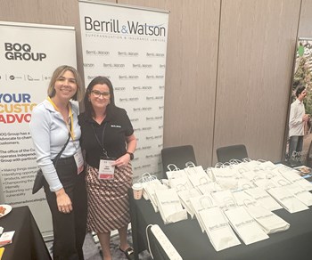 Brisbane office paralegal Jo O'Neill with Uniting Care financial counsellor Jacqui Devery - FCA QLD conference - Gold Coast, Queensland - July 2025
