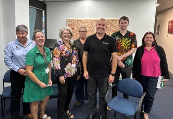 Paul Watson with the fabulous crew at the financial counsellors event hosted by Stacey Klaproth and UnitingCare - Rockhampton, QLD - August 2025