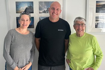 Paul Watson meets up with Lucy Jones and Carol Eipen from The Salvation Army - Central Queensland road trip - Caloundra, QLD - August 2025