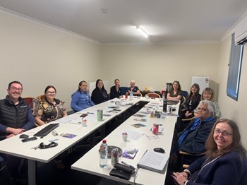 Matt Charbel with the Centacare Catholic Country team providing information session on superannuation and insurance - Port Augusta, South Australia - September 2025