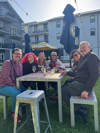 Norm and Matt with FC's from Thorne Harbour, Cobar Health, Uniting Coburg and Women's Legal - Financial Counsellors Vic Conference - Lorne, Victoria - October 2025