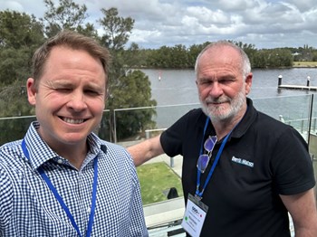Tom and Norm struggling in the sunshine at the Financial Counsellor's Association of Western Australia annual conference - Perth, WA - October 2025
